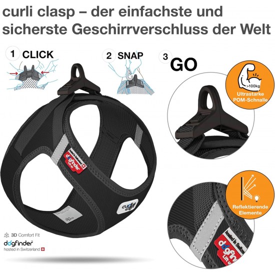 Vest Harness Curli Clasp Cord Black L Vest Harness Curli Clasp Cord Black L