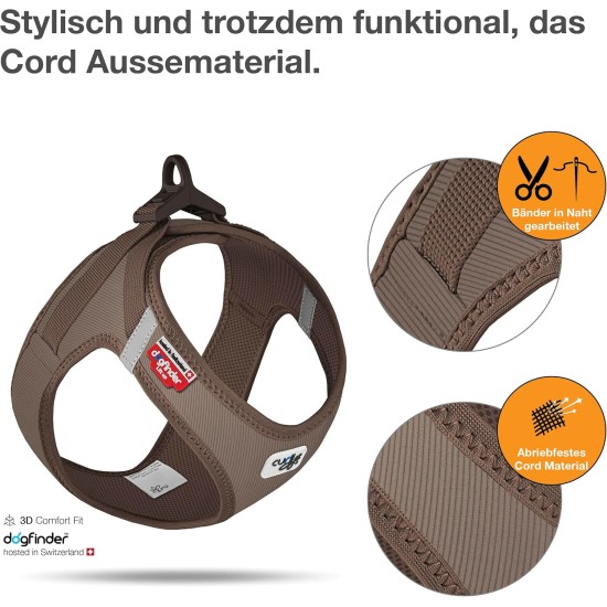 Vest Harness Curli Clasp Cord Brown 3XS Vest Harness Curli Clasp Cord Brown 3XS