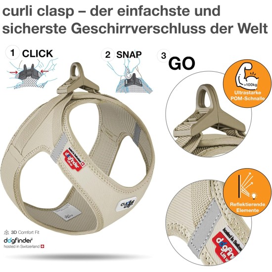 Vest Harness Curli Clasp Cord Brown 3XS Vest Harness Curli Clasp Cord Brown 3XS