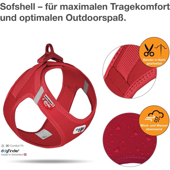 Vest Harness Curli Clasp Softshell Red 2XS Vest Harness Curli Clasp Softshell Red 2XS