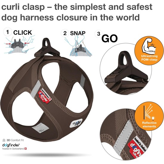 Vest Harness Curli Clasp Softshell Red 2XS Vest Harness Curli Clasp Softshell Red 2XS