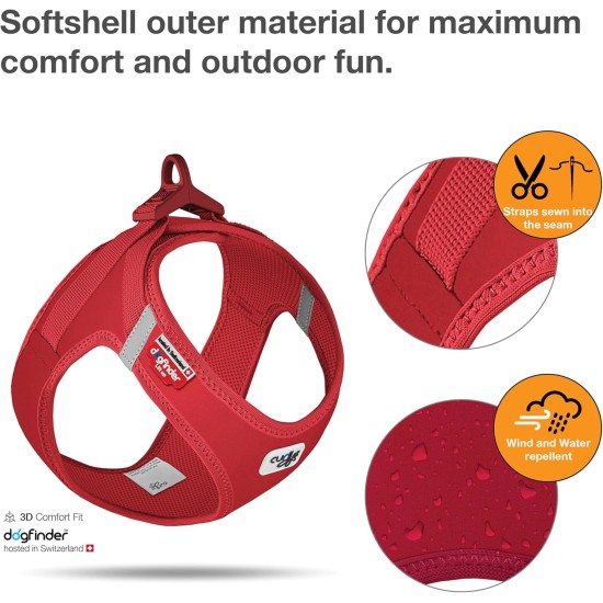 Vest Harness Curli Clasp Softshell Red 2XS Vest Harness Curli Clasp Softshell Red 2XS