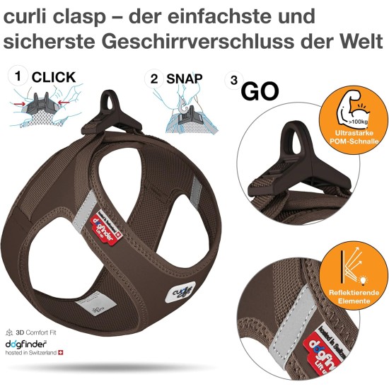 Vest Harness Curli Clasp Softshell Red 2XS Vest Harness Curli Clasp Softshell Red 2XS