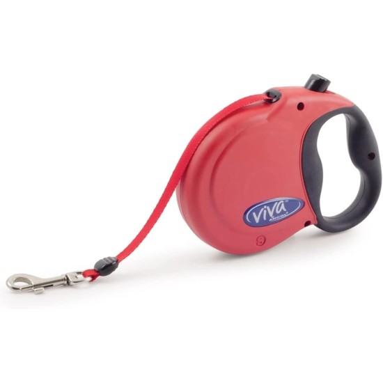 Viva Retractable 5m Tape Lead Red L Viva Retractable 5m Tape Lead Red L