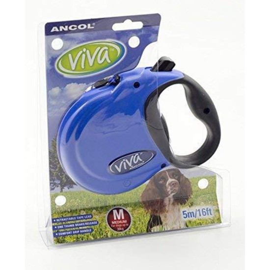 Viva Retractable 5m Tape Lead Red S Viva Retractable 5m Tape Lead Red S