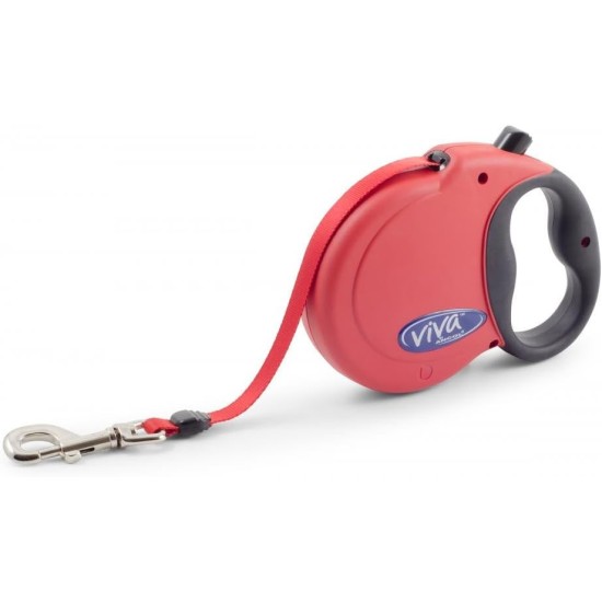 Viva Retractable 5m tape Lead Raspberry M Viva Retractable 5m tape Lead Raspberry M