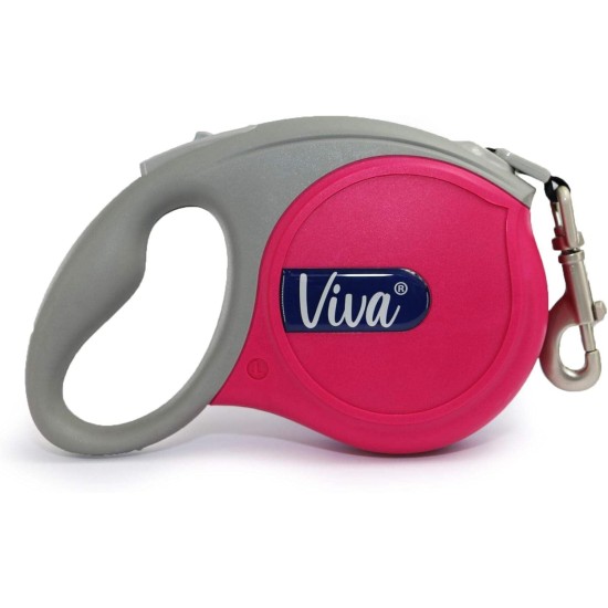 Viva Retractable 5m tape Lead Raspberry M Viva Retractable 5m tape Lead Raspberry M