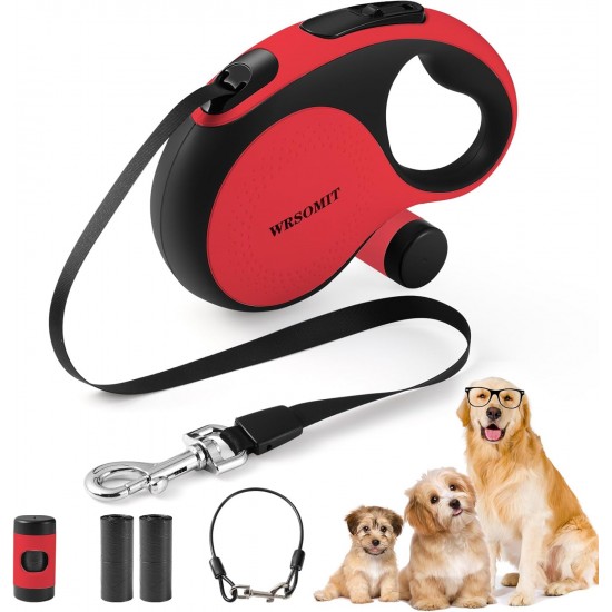 WRSOMIT Retractable Dog Leash with Chew Resistant Cable, 26 Feet, Heavy Duty Dog Leash for Small, Medium, Large Dogs up to 110 lbs, 360° Tangle Free, One Hand Brake, White WRSOMIT Retractable Dog Leash with Chew Resistant Cable, 26 Feet, Heavy Duty Dog Leash for Small, Medium, Large Dogs up to 110 lbs, 360° Tangle Free, One Hand Brake, White
