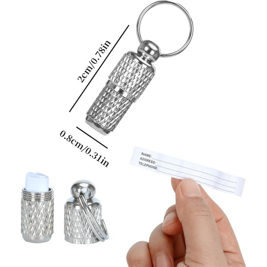 Welsberg Pack of 6 Address Tags Address Sleeve Collar Waterproof Silver Pendant for Dog and Cat Address Capsule Ultra Light Address Tag Silver Welsberg Pack of 6 Address Tags Address Sleeve Collar Waterproof Silver Pendant for Dog and Cat Address Capsule Ultra Light Address Tag Silver