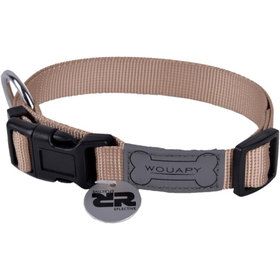 Wouapy Basic Line Dog Collar, 44/65 cm, Khaki Wouapy Basic Line Dog Collar, 44/65 cm, Khaki
