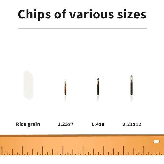 Yanzeo Pet ID Microchip, 1.25 x 7 mm, 134.2 kHz, ISO11784/ISO11785/FDX-B, RFID Tags, 15 Bit RFID Microchip for Dogs, Cats, Pigs, Laboratory Animals, Microchip Registration, Pack of 5 Yanzeo Pet ID Microchip, 1.25 x 7 mm, 134.2 kHz, ISO11784/ISO11785/FDX-B, RFID Tags, 15 Bit RFID Microchip for Dogs, Cats, Pigs, Laboratory Animals, Microchip Registration, Pack of 5