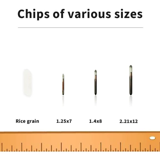Yanzeo Pet ID Microchip, 1.25 x 7 mm, 134.2 kHz, ISO11784/ISO11785/FDX-B, RFID Tags, 15 Bit RFID Microchip for Dogs, Cats, Pigs, Laboratory Animals, Microchip Registration, Pack of 5 Yanzeo Pet ID Microchip, 1.25 x 7 mm, 134.2 kHz, ISO11784/ISO11785/FDX-B, RFID Tags, 15 Bit RFID Microchip for Dogs, Cats, Pigs, Laboratory Animals, Microchip Registration, Pack of 5