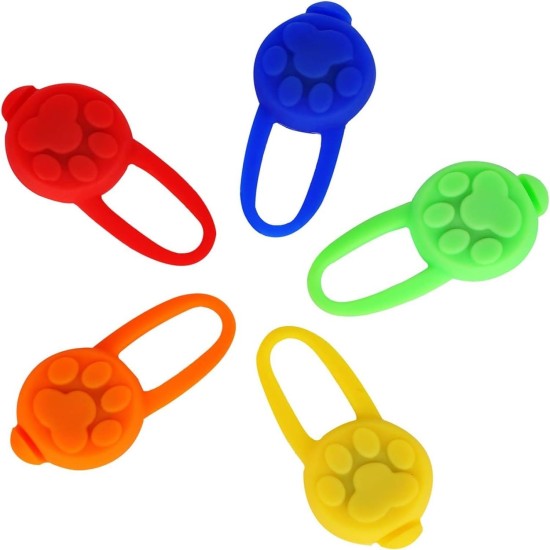 Yizhet Pack of 5 Silicone Dog Light Pendants 3 Modes Light Dog Clip On Headlight Indicator Waterproof Pet Safety Night Running Lights Yizhet Pack of 5 Silicone Dog Light Pendants 3 Modes Light Dog Clip On Headlight Indicator Waterproof Pet Safety Night Running Lights