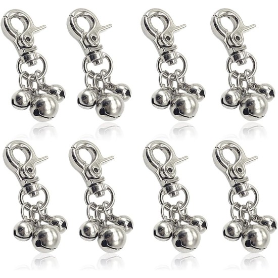 ZKSXOA Pack of 8 Pet Bells for Collars, Loud Dog Bells, Key Rings, Dog Bells, Collar Charm, Dog Triple Bell Pendant for Dogs ZKSXOA Pack of 8 Pet Bells for Collars, Loud Dog Bells, Key Rings, Dog Bells, Collar Charm, Dog Triple Bell Pendant for Dogs