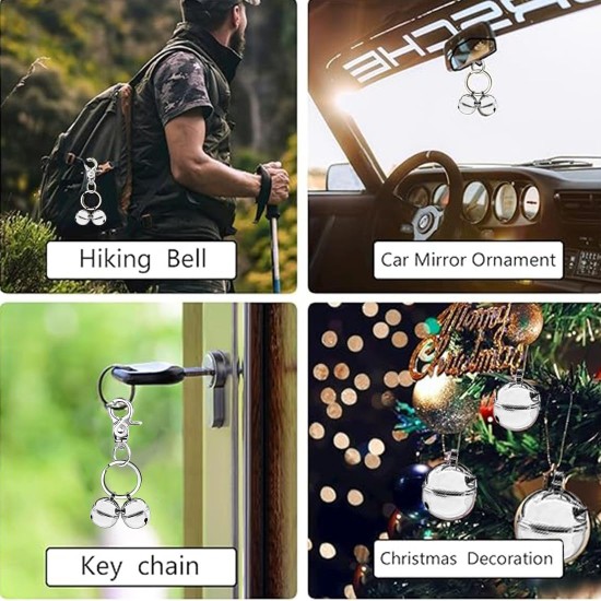 ZKSXOA Pack of 8 Pet Bells for Collars, Loud Dog Bells, Key Rings, Dog Bells, Collar Charm, Dog Triple Bell Pendant for Dogs ZKSXOA Pack of 8 Pet Bells for Collars, Loud Dog Bells, Key Rings, Dog Bells, Collar Charm, Dog Triple Bell Pendant for Dogs