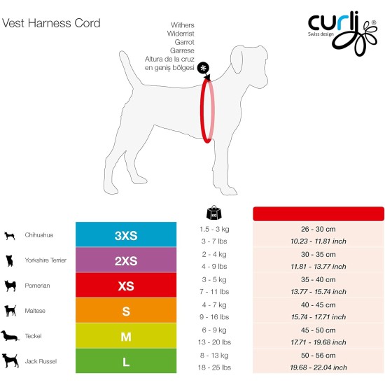 curli Corduroy Dog Vest Harness, Brown, 3XS curli Corduroy Dog Vest Harness, Brown, 3XS