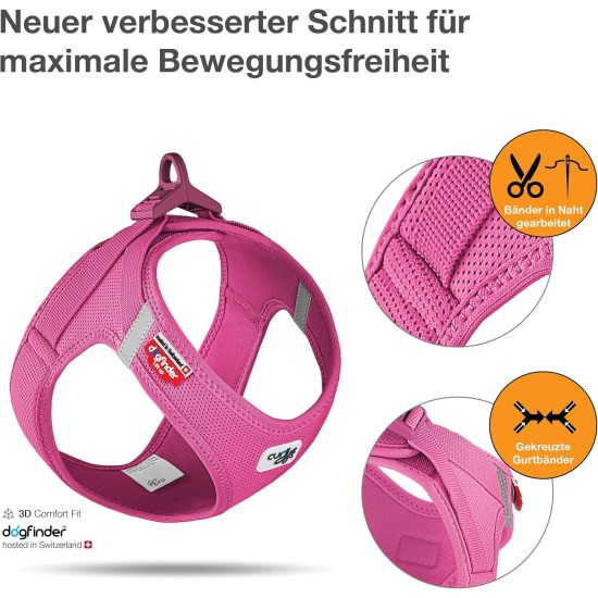 curli Dog Vest Harness with Clasp, Air Mesh, Fuchsia, S curli Dog Vest Harness with Clasp, Air Mesh, Fuchsia, S