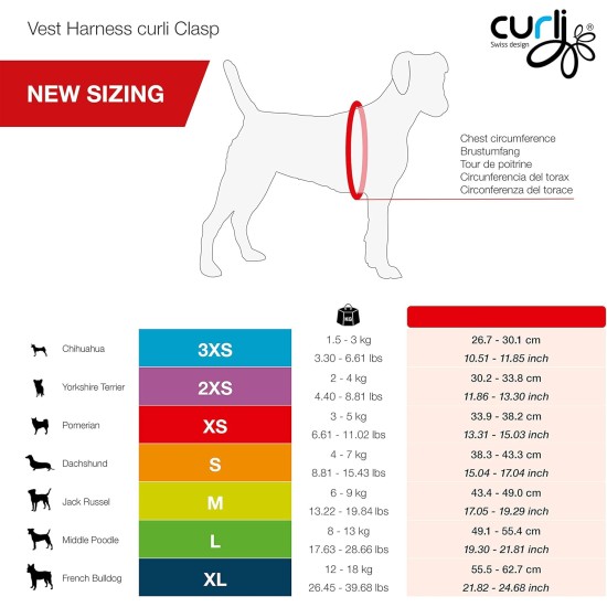 curli Dog Vest Harness with Clasp, Air Mesh, Fuchsia, S curli Dog Vest Harness with Clasp, Air Mesh, Fuchsia, S