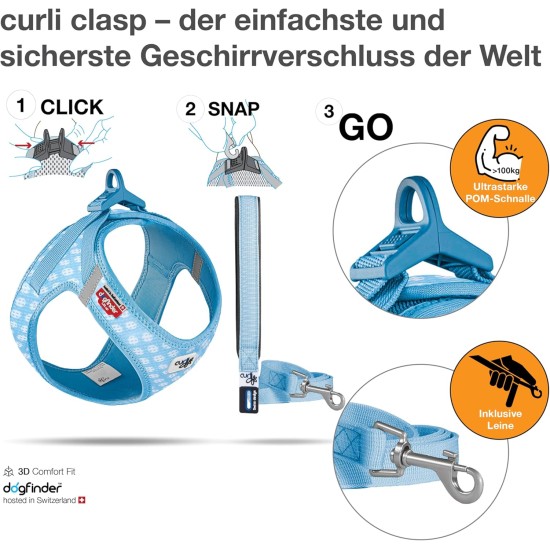 curli Puppy Set, Air Mesh Harness with Lead, m curli Puppy Set, Air Mesh Harness with Lead, m