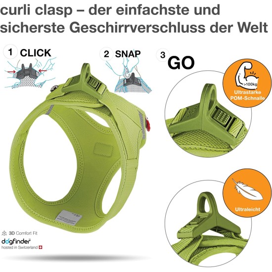 curli Vest Harness, Clasp, Air Mesh, Lime, 2XS curli Vest Harness, Clasp, Air Mesh, Lime, 2XS