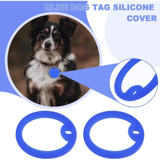 eMagTech Pack of 30 Dog Silicone Rings Name Plate Holder Protective Cover Round Shape ID Tag Protection Dog Collar Silicone Case Pet Accessories for Dogs Blue eMagTech Pack of 30 Dog Silicone Rings Name Plate Holder Protective Cover Round Shape ID Tag Protection Dog Collar Silicone Case Pet Accessories for Dogs Blue