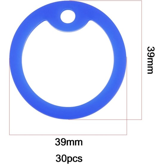eMagTech Pack of 30 Dog Silicone Rings Name Plate Holder Protective Cover Round Shape ID Tag Protection Dog Collar Silicone Case Pet Accessories for Dogs Blue eMagTech Pack of 30 Dog Silicone Rings Name Plate Holder Protective Cover Round Shape ID Tag Protection Dog Collar Silicone Case Pet Accessories for Dogs Blue