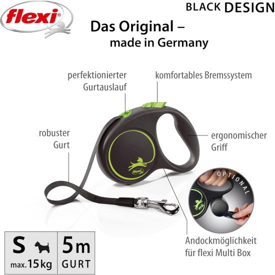flexi 4000498033920 Roller Lead Design Black / Green S Multi flexi 4000498033920 Roller Lead Design Black / Green S Multi