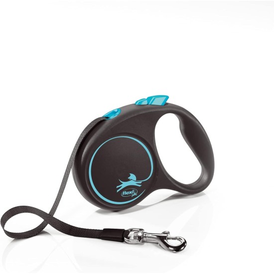 flexi® Black Design S Belt 5 m Black/Blue Roll Lead for Dogs up to 15 kg flexi® Black Design S Belt 5 m Black/Blue Roll Lead for Dogs up to 15 kg