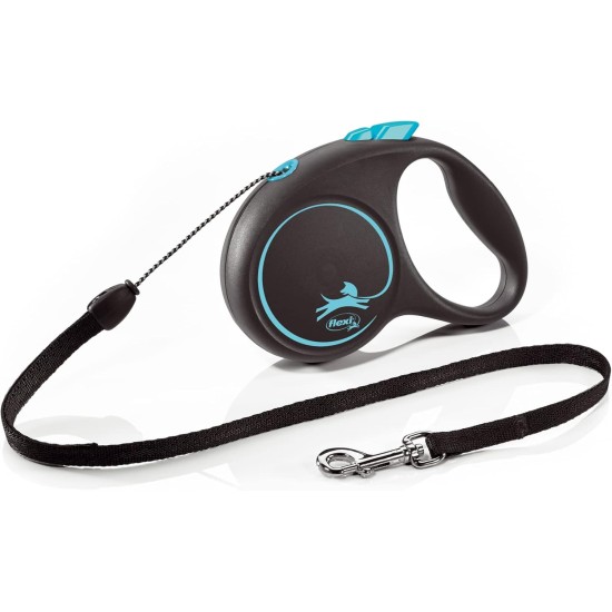 flexi® Black Design S Rope 5 m Black/Blue Roll Lead for Dogs up to 12 kg flexi® Black Design S Rope 5 m Black/Blue Roll Lead for Dogs up to 12 kg