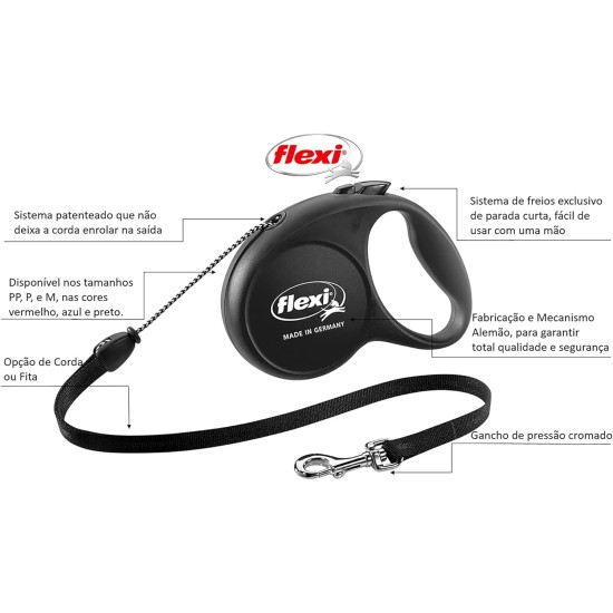 flexi® Black Design XS Rope 3 m Black/Pink Roll Lead for Dogs up to 8 kg flexi® Black Design XS Rope 3 m Black/Pink Roll Lead for Dogs up to 8 kg
