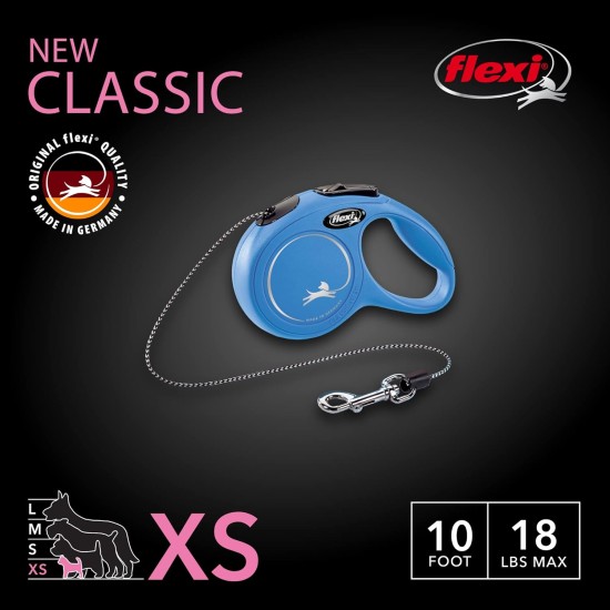 flexi CL00C3.250.BL New Classic Cord Retractable Leash, Blue, X-Small/10' flexi CL00C3.250.BL New Classic Cord Retractable Leash, Blue, X-Small/10'