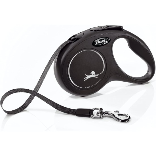 flexi CL10T5.250.S New Classic Tape Retractable Leash, Black, Small/16'
