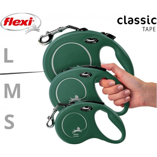 flexi Classic S 5 m Olive Green Roll Lead for Dogs up to 15 kg flexi Classic S 5 m Olive Green Roll Lead for Dogs up to 15 kg