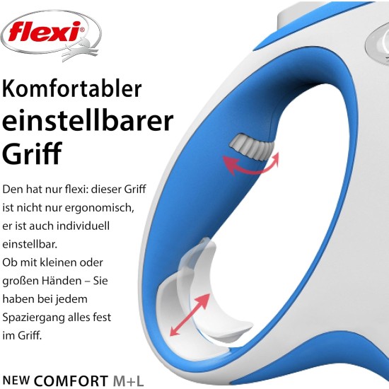 flexi® Comfort L Belt 5 m Blue Roll Lead for Dogs up to 60 kg flexi® Comfort L Belt 5 m Blue Roll Lead for Dogs up to 60 kg