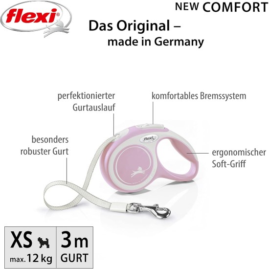flexi® Comfort S Belt 5 m Pink Roll Lead for Dogs up to 15 kg flexi® Comfort S Belt 5 m Pink Roll Lead for Dogs up to 15 kg