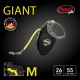 flexi® Giant Einziehbare Hundeleine (Band), ergonomisch, robust und verhedderungsfrei, für Hunde bis zu 25 kg, 7,9 m, Größe M, Schwarz/Neon