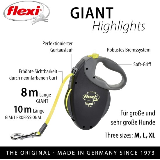 flexi Giant Professional L belt 10 m for dogs up to 50 kg flexi Giant Professional L belt 10 m for dogs up to 50 kg