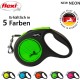 flexi® Neon M Strap 5 m Black Neon Green Strap Reflective Side Panel Roll Lead for Dogs up to 25 kg