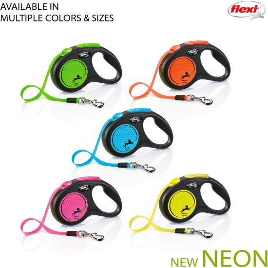 flexi® Neon M Strap 5 m Black Neon Pink Strap Reflective Side Panel Roll Lead for Dogs up to 25 kg flexi® Neon M Strap 5 m Black Neon Pink Strap Reflective Side Panel Roll Lead for Dogs up to 25 kg