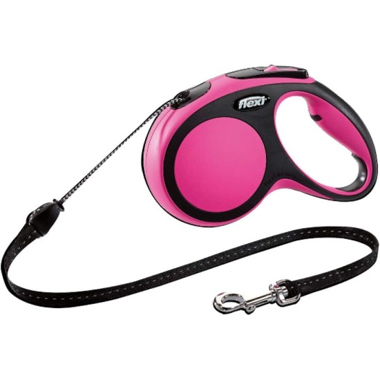 flexi® Neon M Strap 5 m Black Neon Pink Strap Reflective Side Panel Roll Lead for Dogs up to 25 kg flexi® Neon M Strap 5 m Black Neon Pink Strap Reflective Side Panel Roll Lead for Dogs up to 25 kg