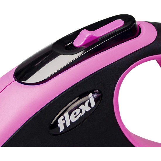 flexi® Neon M Strap 5 m Black Neon Pink Strap Reflective Side Panel Roll Lead for Dogs up to 25 kg flexi® Neon M Strap 5 m Black Neon Pink Strap Reflective Side Panel Roll Lead for Dogs up to 25 kg
