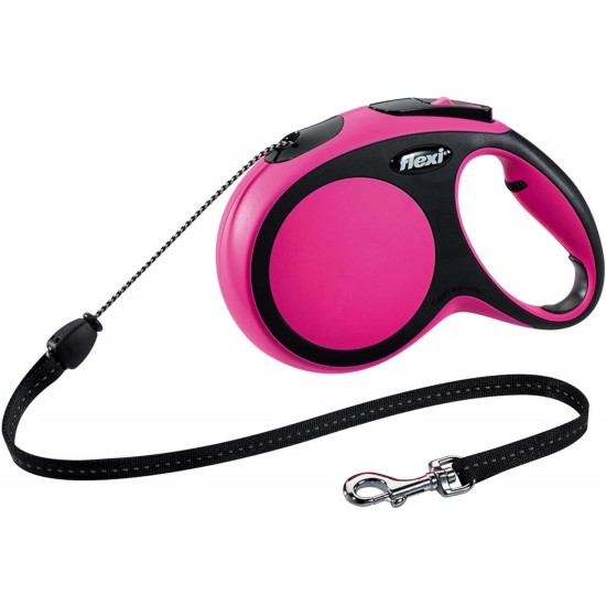 flexi® Neon M Strap 5 m Black Neon Pink Strap Reflective Side Panel Roll Lead for Dogs up to 25 kg flexi® Neon M Strap 5 m Black Neon Pink Strap Reflective Side Panel Roll Lead for Dogs up to 25 kg