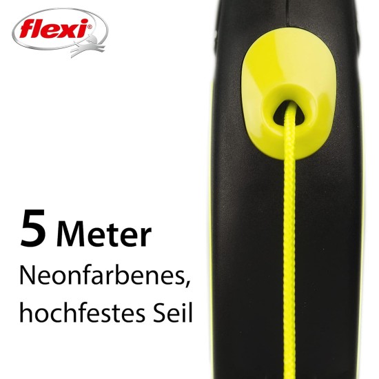 flexi Neon Reflective Cord (S 5 Metres 12 kg) Black/Neon Yellow flexi Neon Reflective Cord (S 5 Metres 12 kg) Black/Neon Yellow