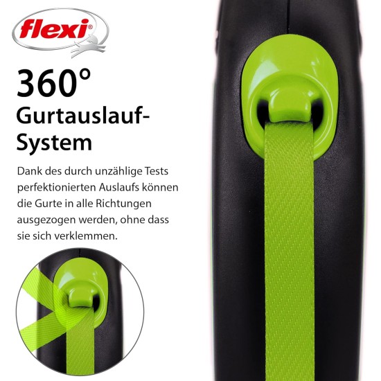 flexi® Neon S 5 m Black Neon Green Strap Reflective Side Panel Roll Lead for Dogs up to 15 kg flexi® Neon S 5 m Black Neon Green Strap Reflective Side Panel Roll Lead for Dogs up to 15 kg