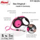 flexi® Neon S Strap 5 m Black Neon Pink Strap Reflective Side Panel Roll Lead for Dogs up to 15 kg
