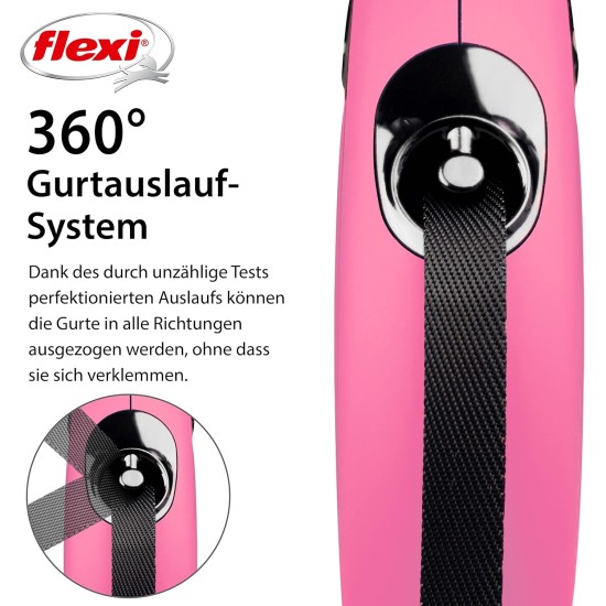 flexi New Classic M Lead For Dogs Up To 25 kg, 5 m, Pink flexi New Classic M Lead For Dogs Up To 25 kg, 5 m, Pink