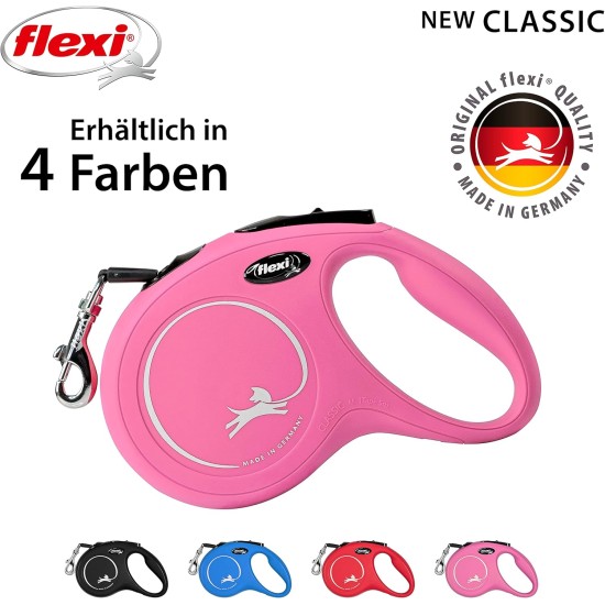 flexi New Classic M Lead For Dogs Up To 25 kg, 5 m, Pink flexi New Classic M Lead For Dogs Up To 25 kg, 5 m, Pink