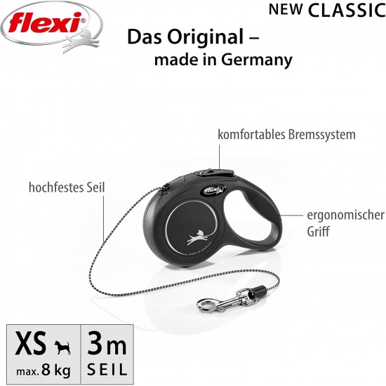 flexi New Classic S, 8 m Roller Leash, Blue, for Dogs up to 12 kg flexi New Classic S, 8 m Roller Leash, Blue, for Dogs up to 12 kg