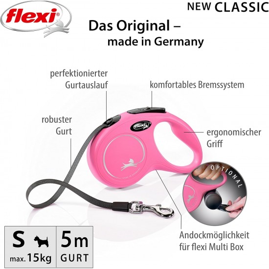flexi New Classic S, 8 m Roller Leash, Blue, for Dogs up to 12 kg flexi New Classic S, 8 m Roller Leash, Blue, for Dogs up to 12 kg