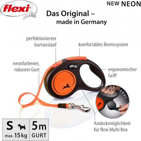 flexi New Comfort Retractable Leash – Orange – S Multi flexi New Comfort Retractable Leash – Orange – S Multi